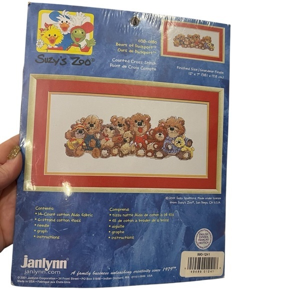 Janlynn Counted Cross Stitch Kit Suzy’s Zoo Bears Of Duckport 038-0180 Sealed‎ - Picture 1 of 10